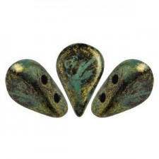 Les perles par Puca® Amos beads Metallic mat green spotted 23980/65326